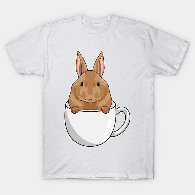 Rabbit with Cup of Coffee T-Shirt by Markus Schnabel